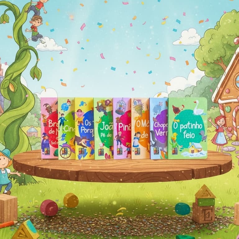 Kit com 4 Livros de Histórias Clássicas em Capa Dura e Cartonados