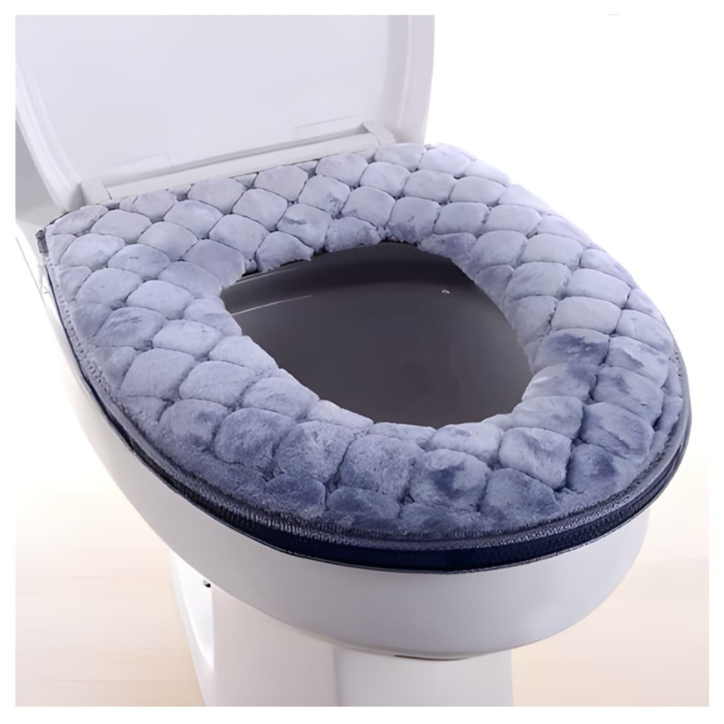 Capa Almofadada de Assento Sanitario Veludo Universal Macia Lavavel