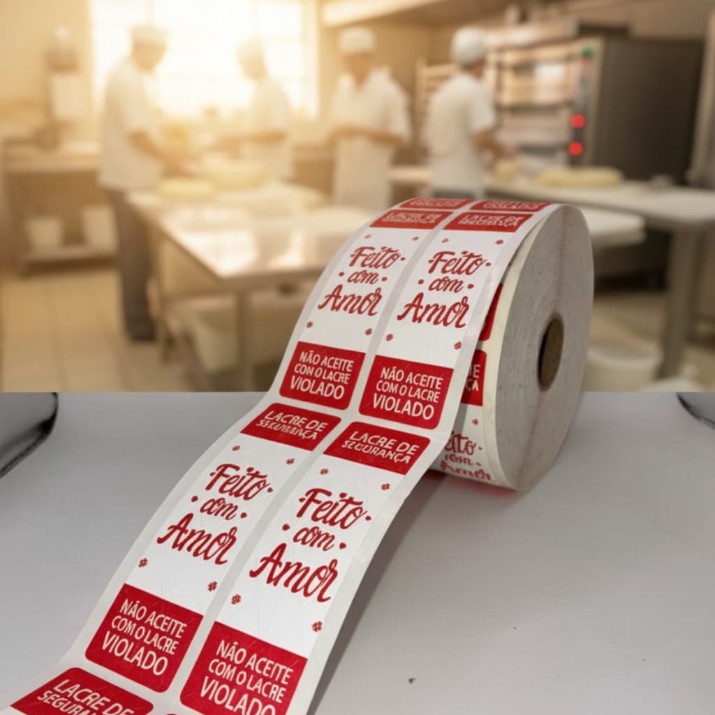 Etiqueta 1000 Lacre Com Frase Segurança Feito com Amor