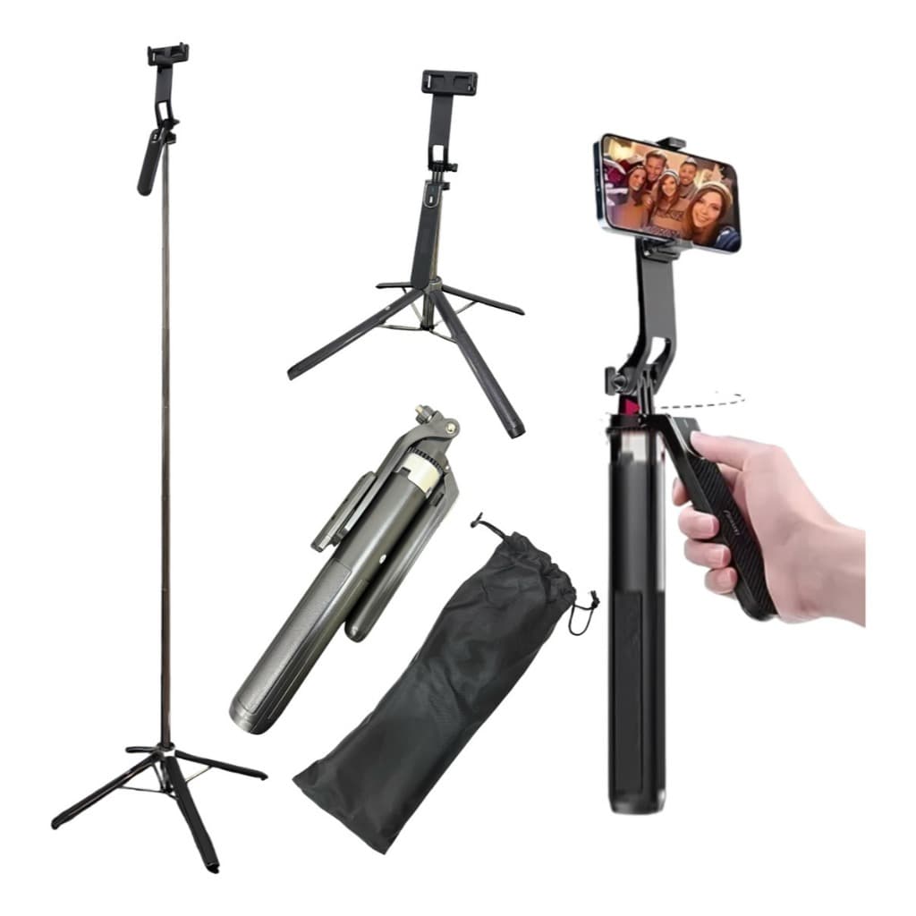 Tripé 1,80m Bastão Para Celular E Camera Com Controle Remoto Tripé compatível Celular GoPro Insta360