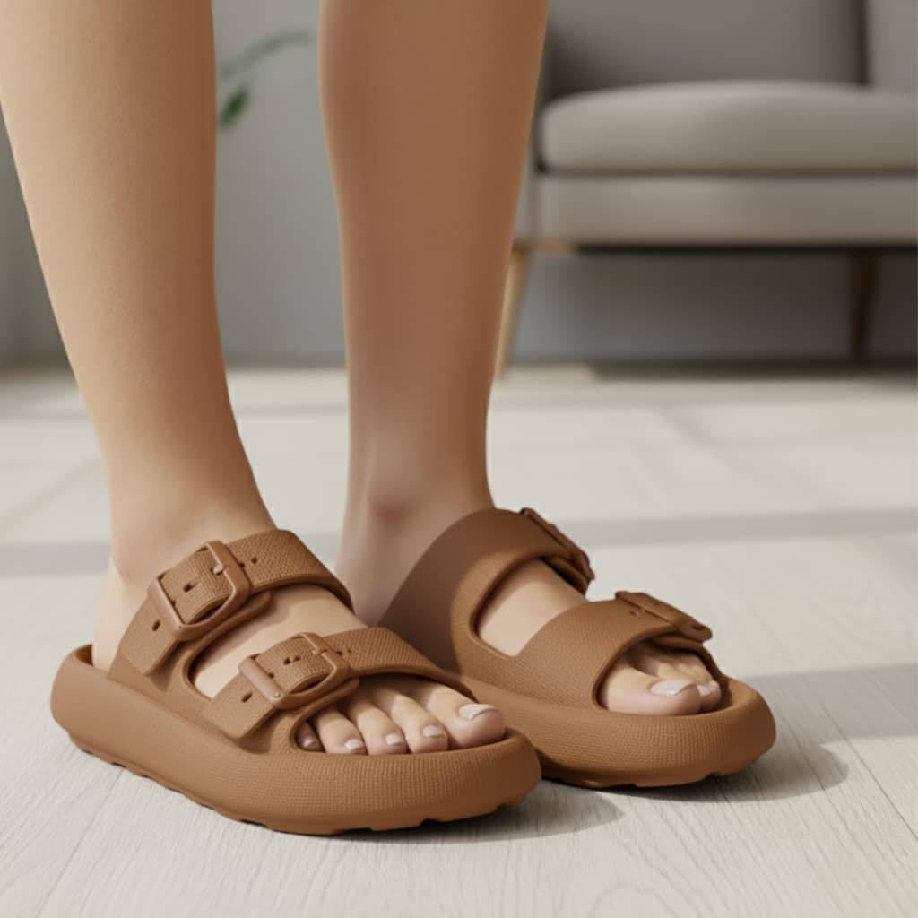 Chinelo Sandália Nuvem Unissex Estilo Birken Duas Tiras Ajustável Confortável Plataforma Leve GuGi