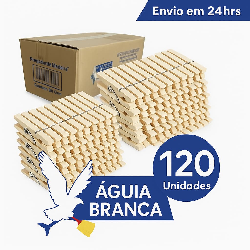 Kit com até 120 Prendedores de Madeira – Alta Resistência pregador