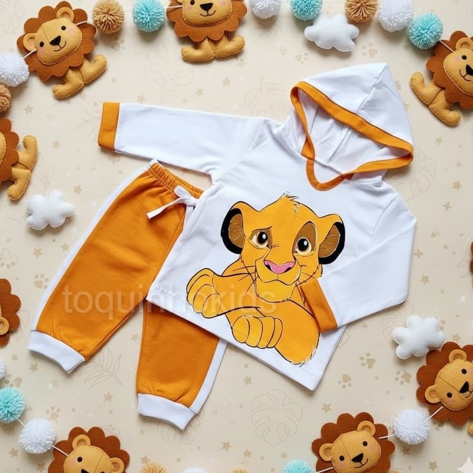 Conjunto de Bebe menino manga longa com capuz + calça meia estação boyzinho