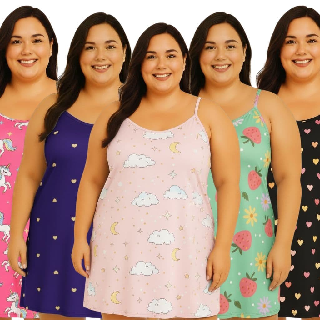 KIT  5 Camisolas Plus Size Extra Grande Camisola XGG