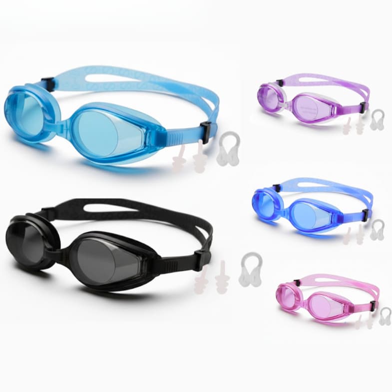 Óculos de Natação Infantil Ajustável com Protetor de ouvido e Protetor Nasal