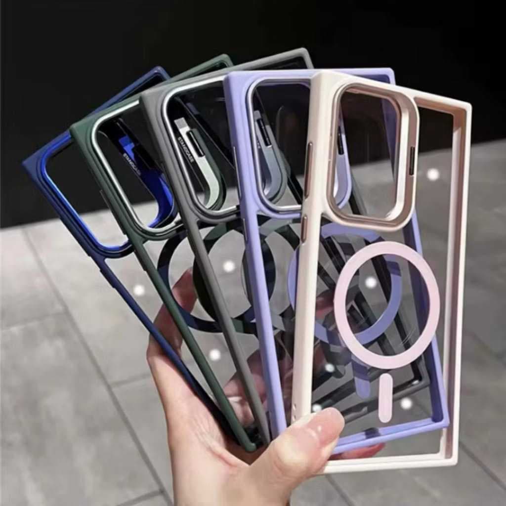 Capa para S23 / S24 / S25 com MagSafe + Proteção de Lente da Câmera