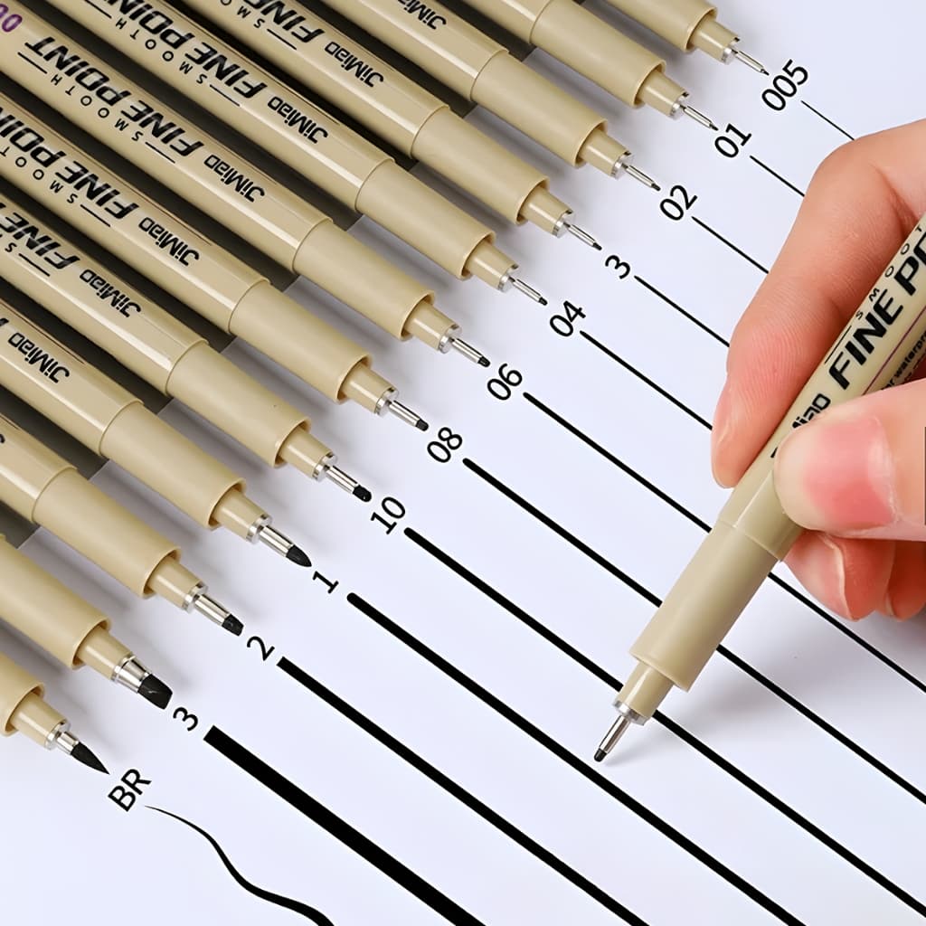 Kit 03/09/12 Canetas Nanquim Profissional para Mangá, Desenho Técnico, Arte e Lettering