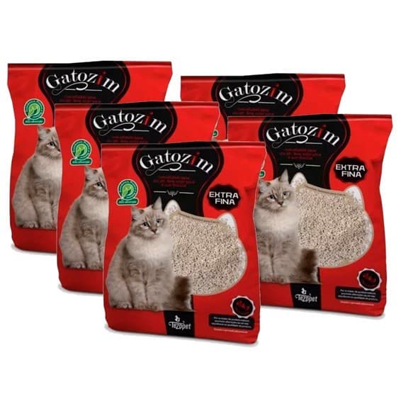 20KG Areia Sanitária Higiênica Gatozim Extra Fina Pacotes De 4kg Cada Tezopet Areia Para GatoS