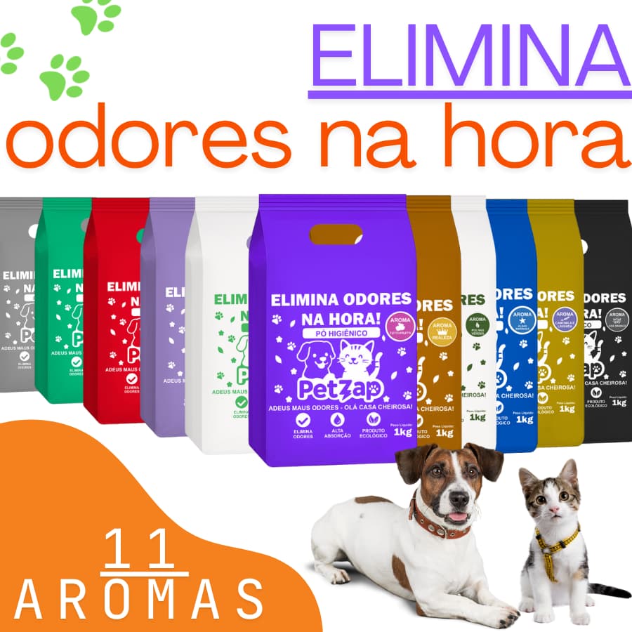 Eliminador de Odores Pó Higiênico para Cães e Gatos Alta Absorção