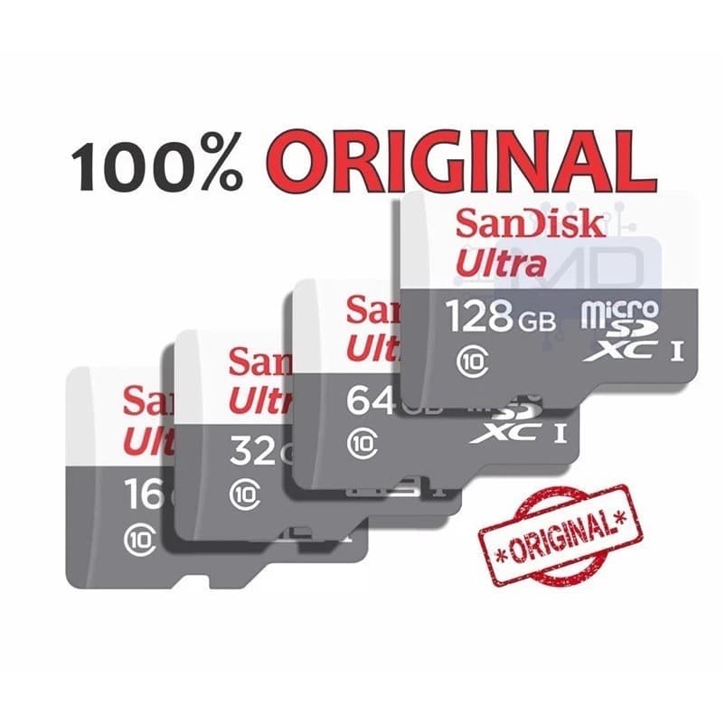 Cartão De Memória Micro SD Sandisk 32GB 64GB 128GB 256GB Class10 ORIGINAL