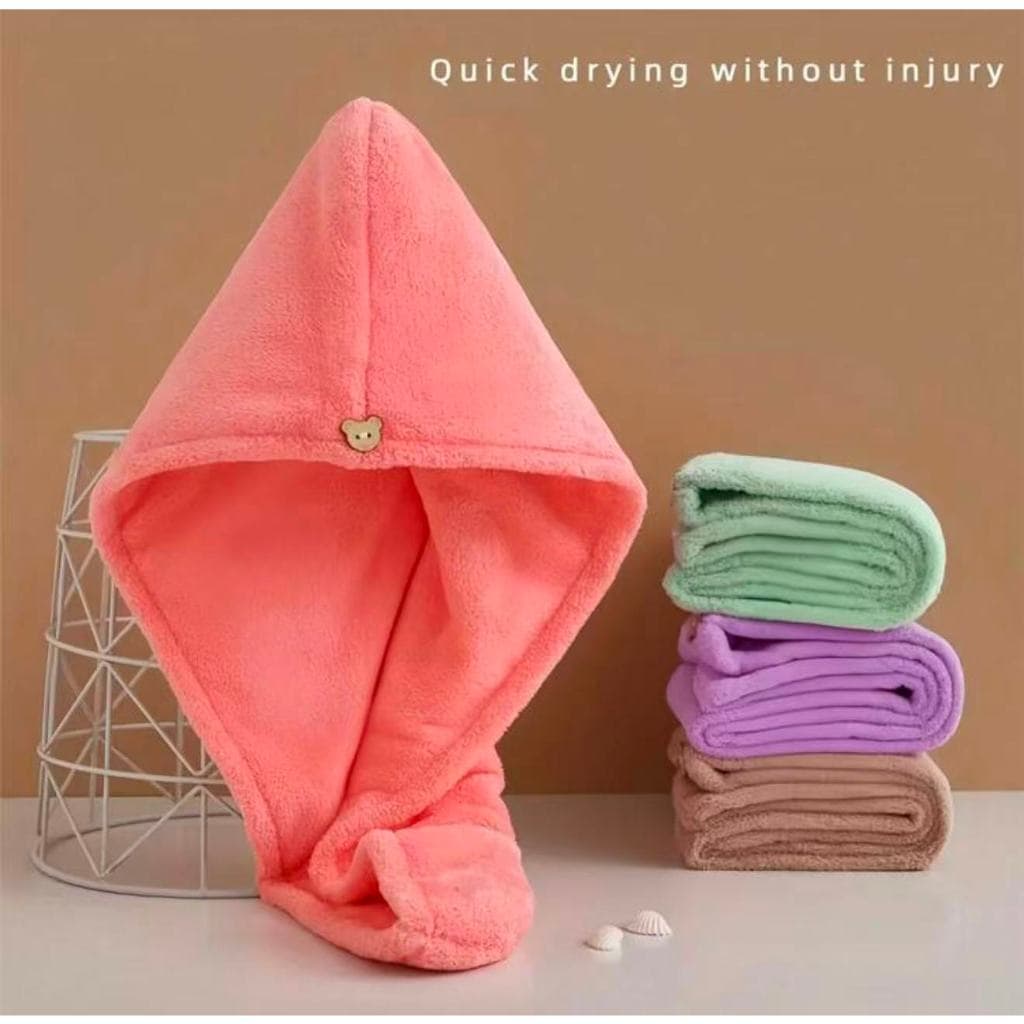 Toalha De Cabelo Banho, Toalha Grossa Mágica Para Secar Cabelo De Microfibra Grossa Touca Pós.Cores Sortidos