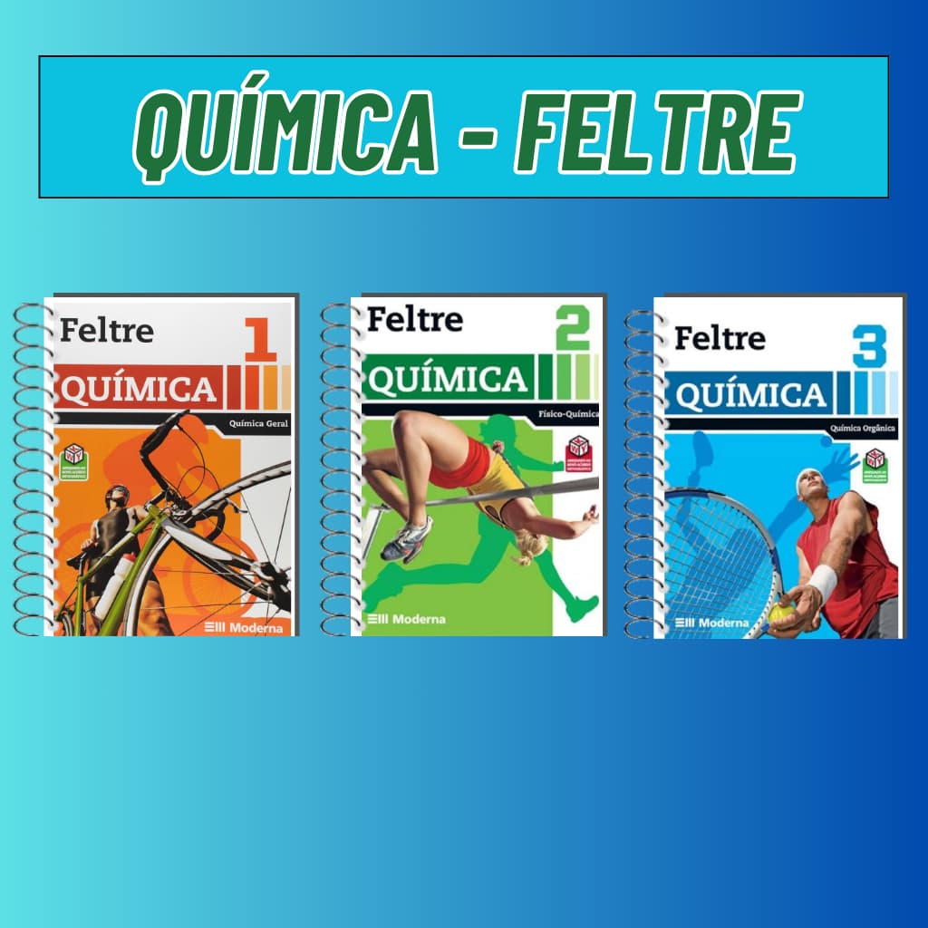 Química Feltre - Volumes 1, 2 e 3 e Resoluções - Impressão em preto e branco - Tamanho A5