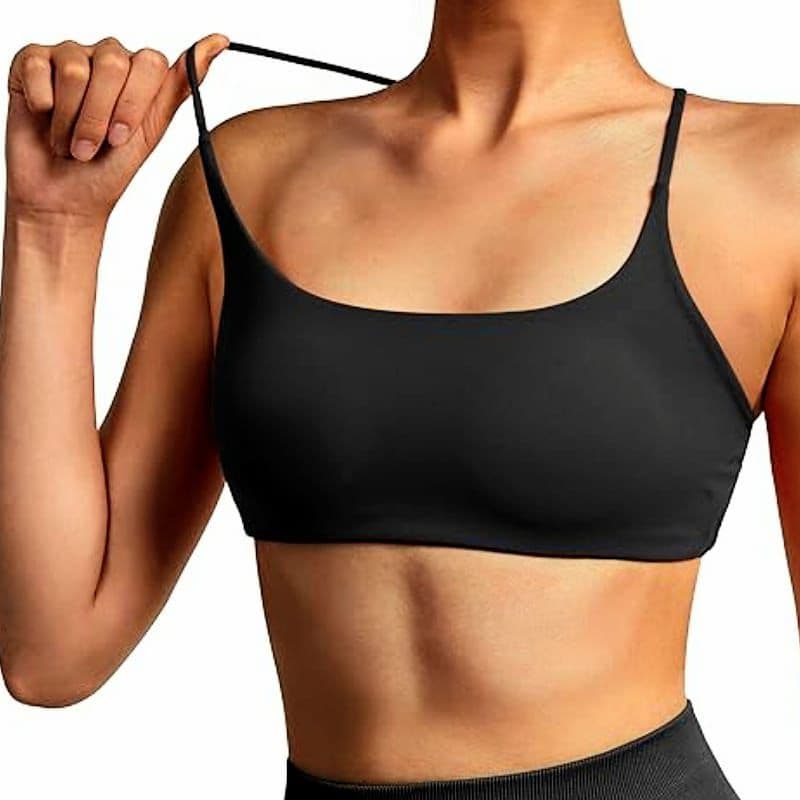 Top Preto Com Bojo Academia Fitness Duplo com Bojo Removivel Feminino Corrida Moda