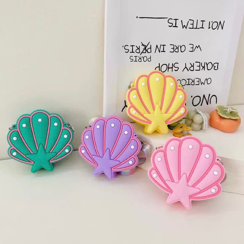 Bolsa Infantil em Silicone Tipo Transversal Para Crianças Concha Novo
