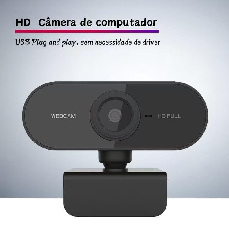 Webcam para PC Full HD 1080x1920p 2MP USB Plug and Play Microfone embutido