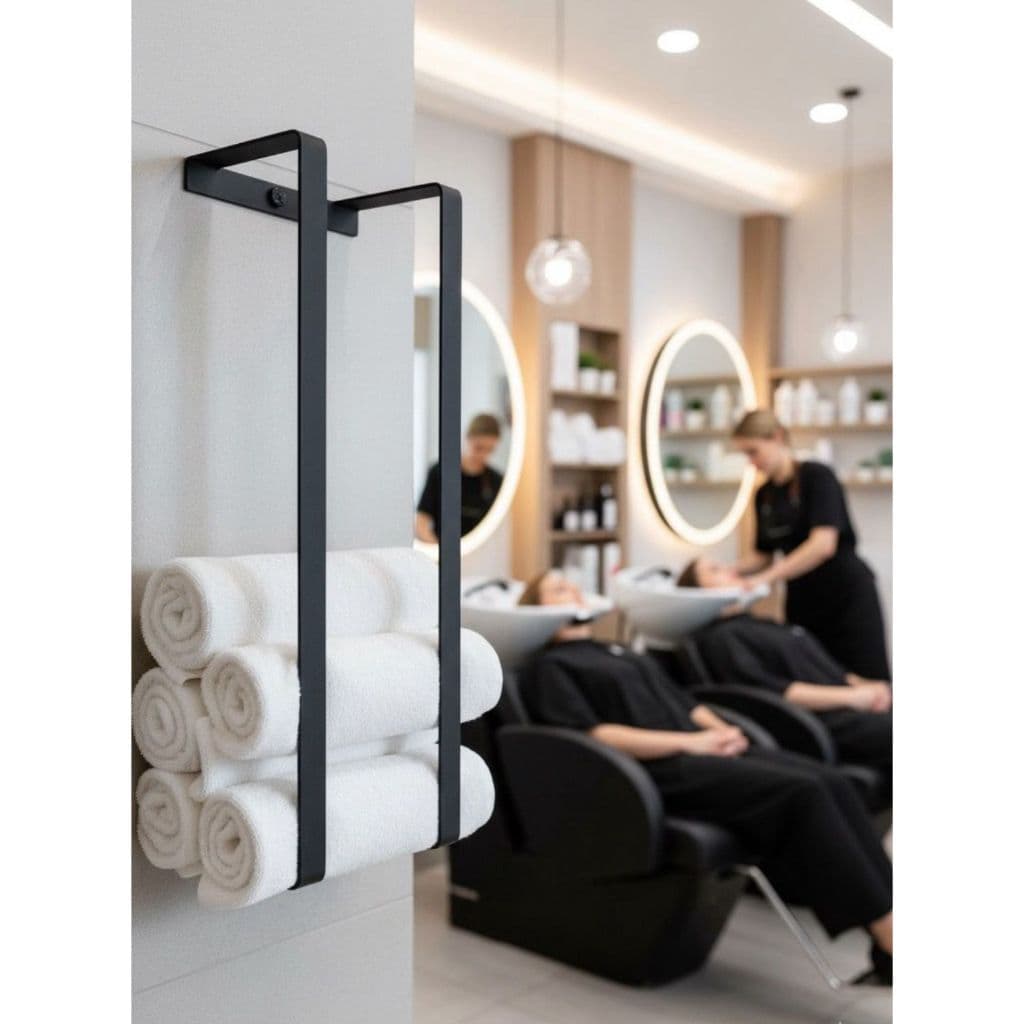 Suporte de Toalhas Rosto Estilo Industrial Ferro Maciço Banheiro Box Fc Salão Beleza