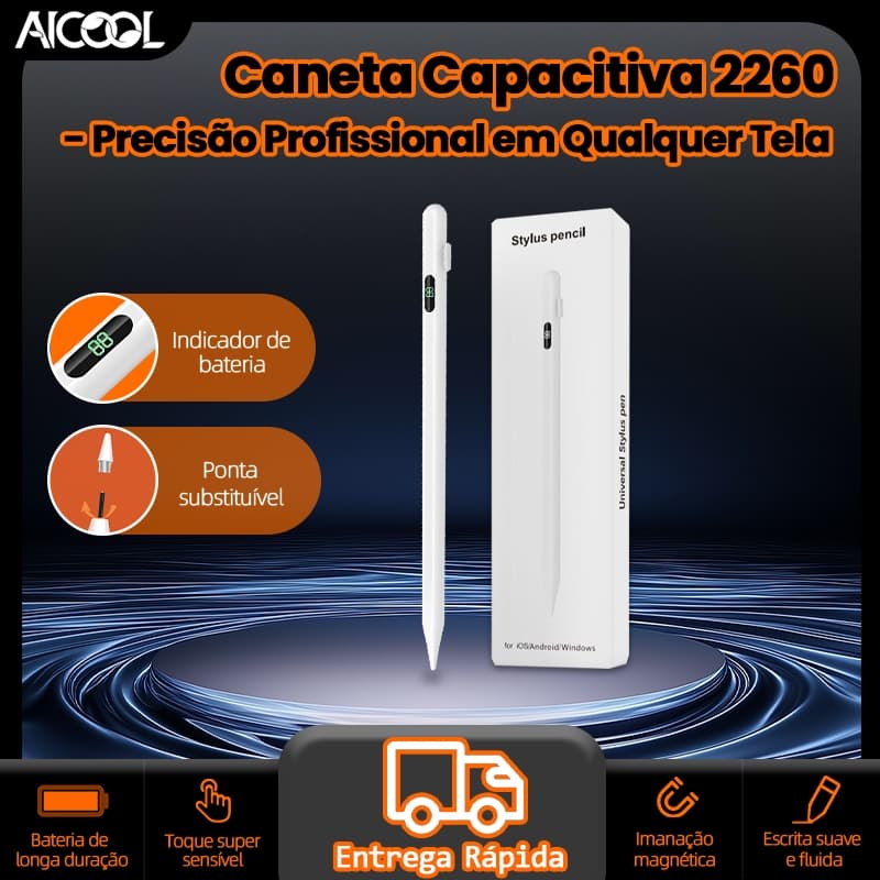 AICOOL Caneta Stylus Universal – Ponta Fina, Alta Precisão para Desenho, Design Gráfico e Uso Diário no iPad