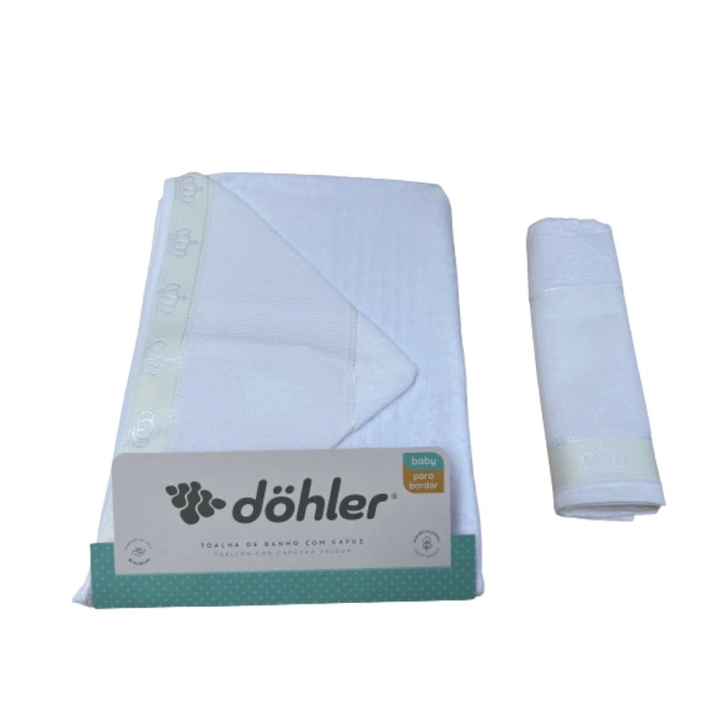 kit com 2 peças ( 1 Banho Capuz para Bordar Baby Classic + 1 lavabo para bordar Baby Classic) - Döhler