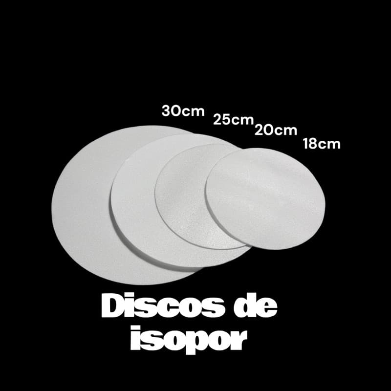 Disco de Isopor Descartável para Bolo Pizza e Frios - Pct 50 unidades