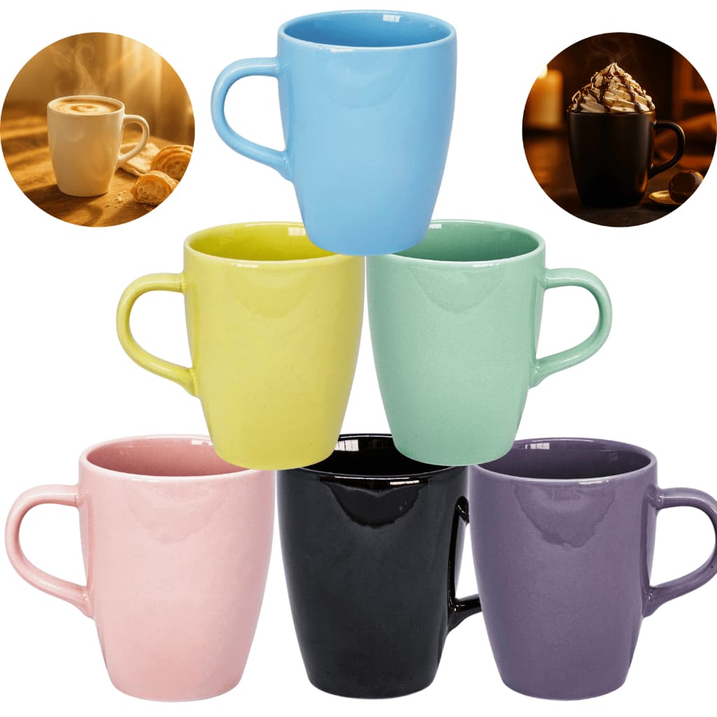 Kit 6 Xícaras Jogo Peças Porcelana Innovare Premium Chocolate 230ml Café Chá Chicara