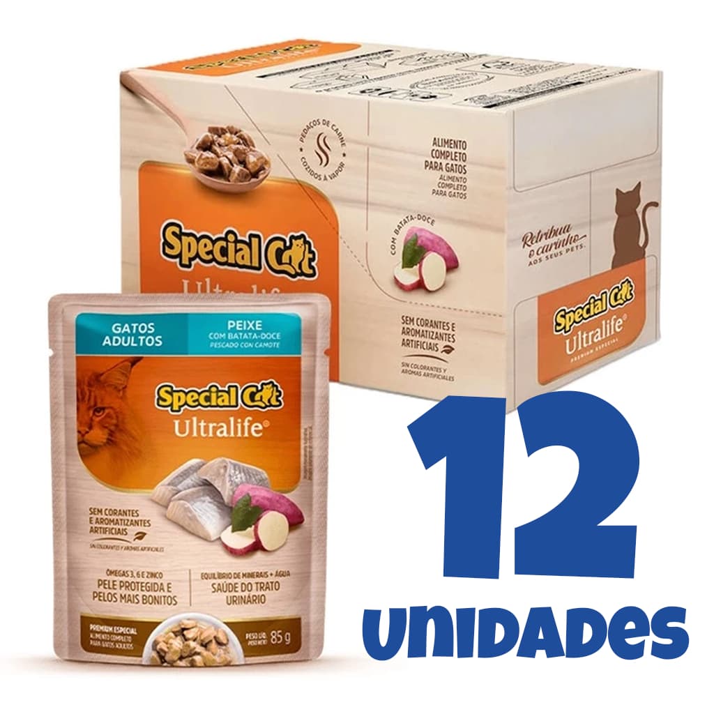 Kit 12 ou 24 Sachês para Gatos - Special Cat Ultralife - 85g