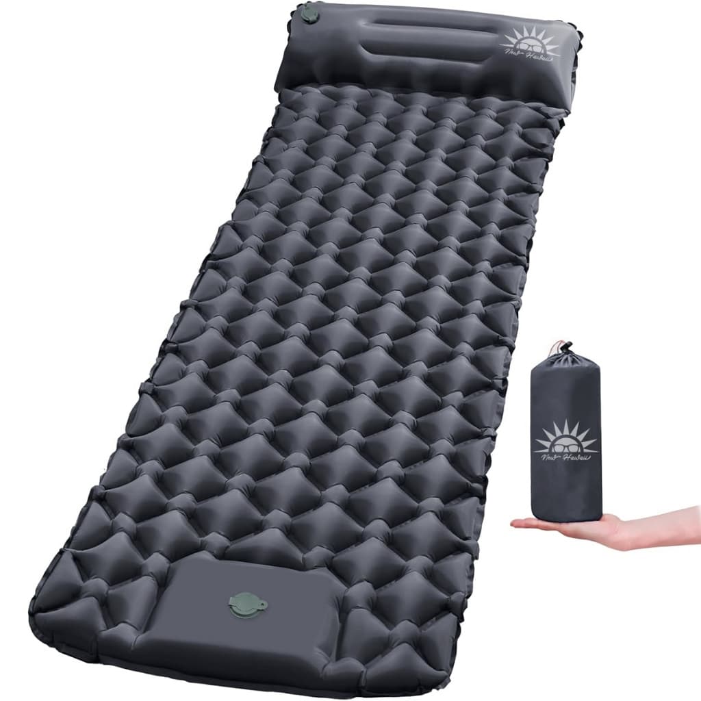 Colchão Inflável Camping 190cm Com Travesseiro Almofada De Viagem,Bomba Embutida NEW HAWAII