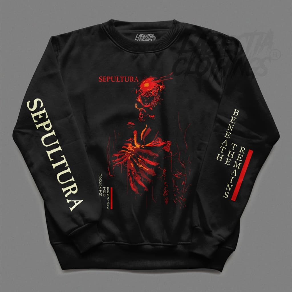 Moletom Careca Sepultura Blusa Gola Redonda Banda Brasileira Estilo Thrash Metal Vários Tamanhos