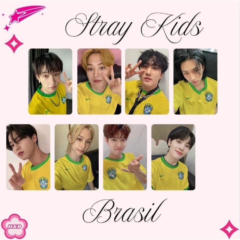 Photocards Stray Kids camiseta do Brasil Fanmade