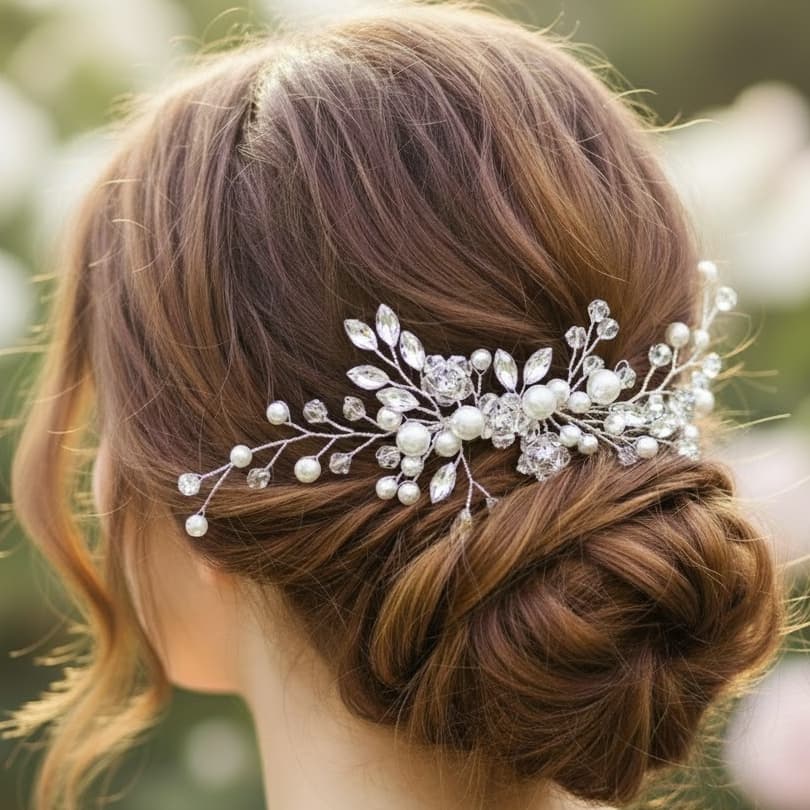 Grinalda Casamento Pente Arranjo Tiara Enfeite Cabelo  Festa Formatura Noiva Madrinhas