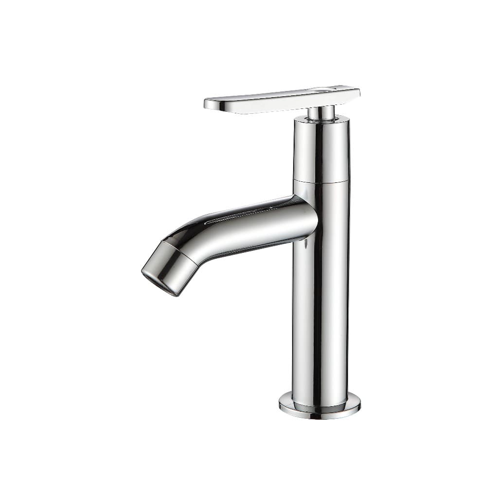 Torneira Cromado branco Fria ABS Para Lavatório Banheiro Pia Mesa 1/4 Volta