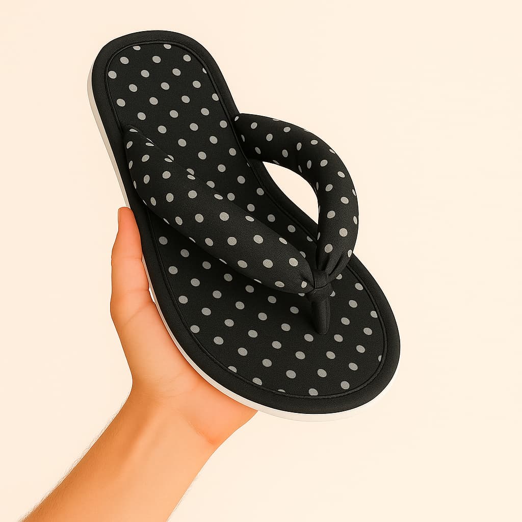 Chinelo de Quarto de dedo Poa Preto Feminino Pantufa Clothslippers Presente/Manicure/Maternidade