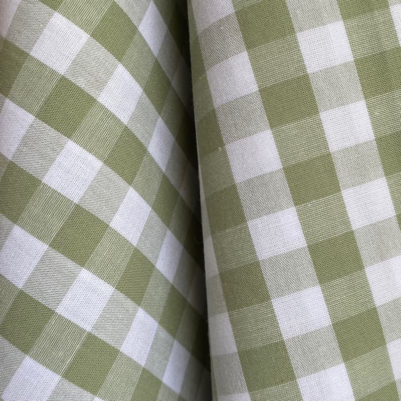 Tecido Tricoline Xadrez Médio 20xm Fio Tinto Vichy VERDE MALVA 100% Algodão 1,50 de largura