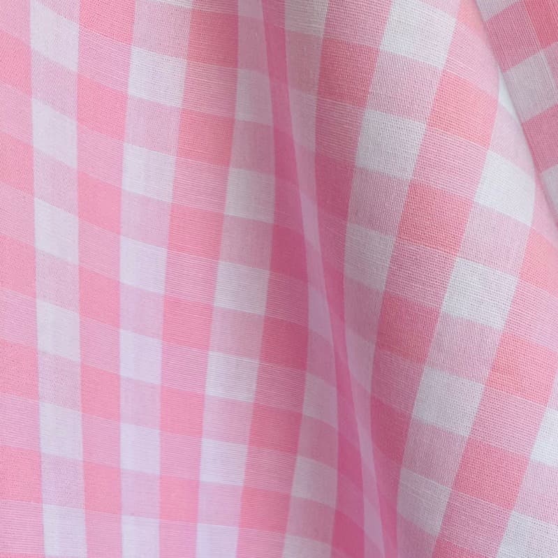 Tecido Tricoline Xadrex Médio 20xm Fio Tinto Vichy ROSA 100% Algodão