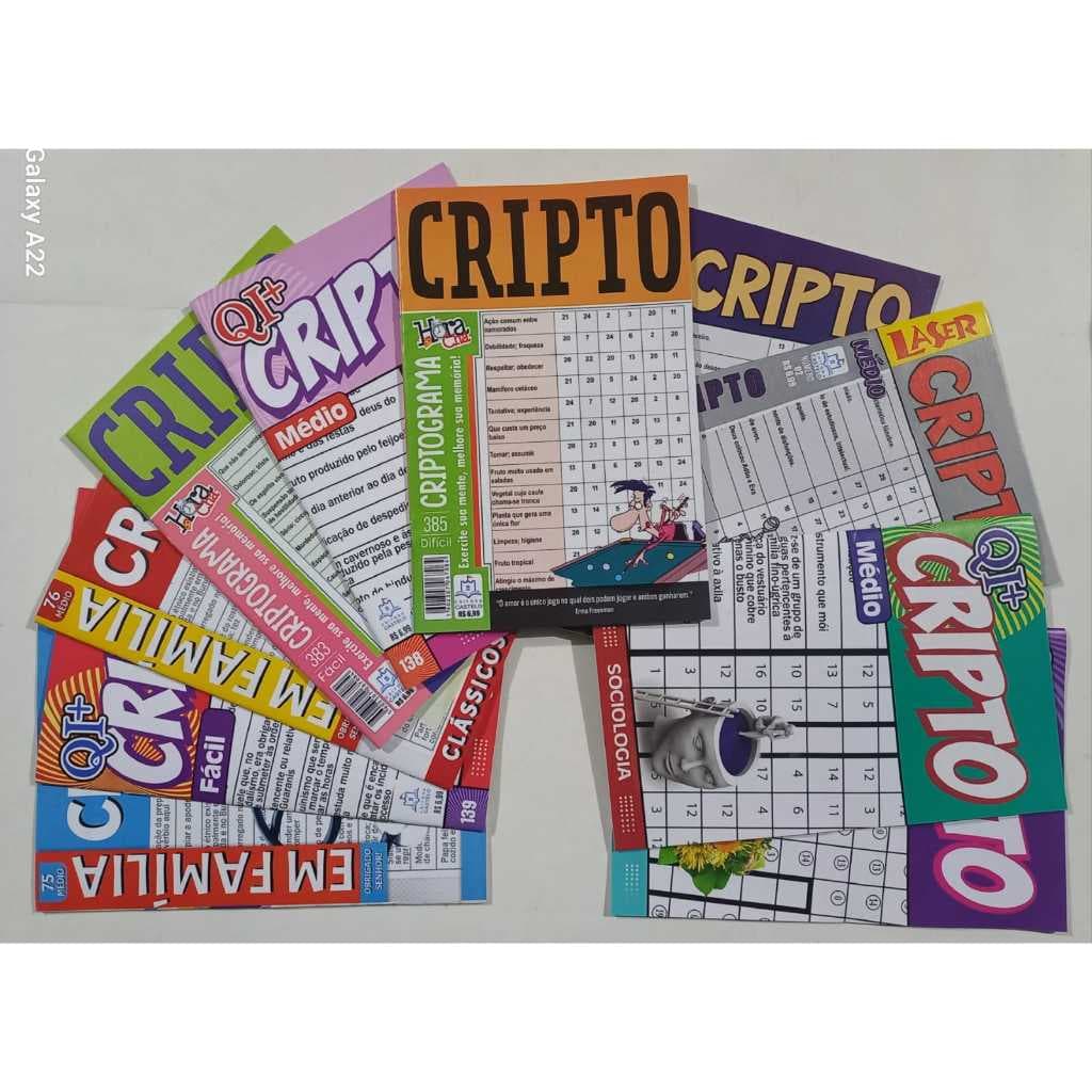Kit 10 CRIPTOGRAMA Jogos CRIPTO CRIPTEX Sem Repetição