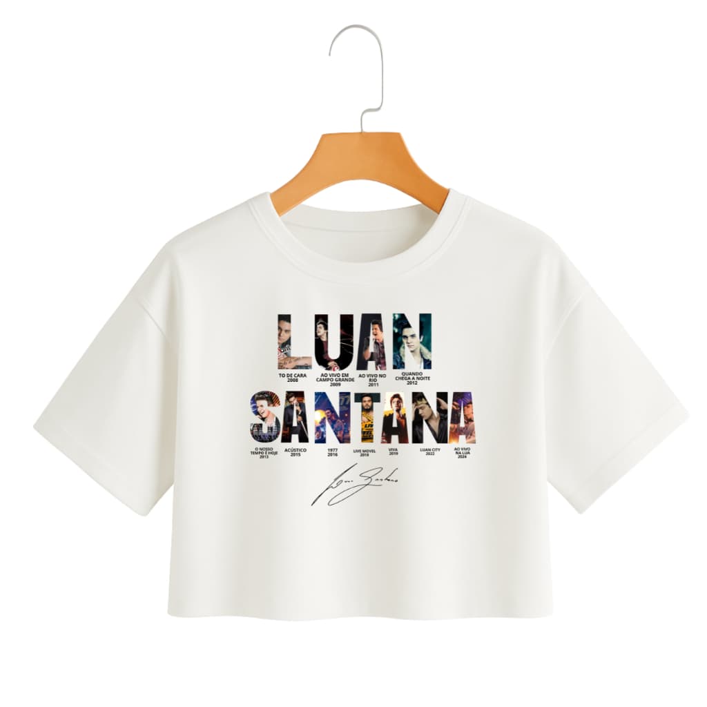 BLUSA CROPPED FEMININO LUAN SANTANA ASSINATURA ROUPA SHOW SERTANEJO