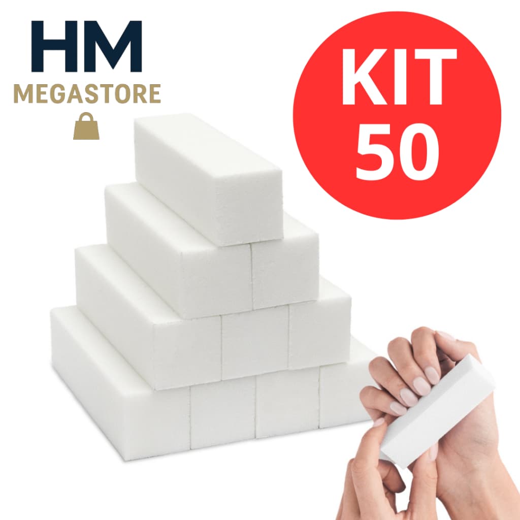 LIXA BLOCO - Kit 10/20/30/40/50 Lixas Bloco Polidora Para Unhas Gel Porcelana Polimento de Unha