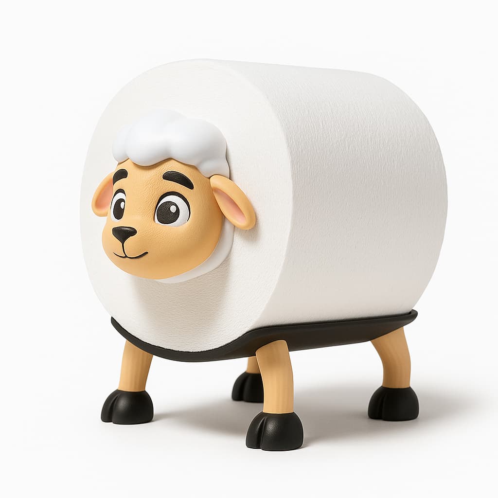 Suporte para papel higiênico decorativo ovelha fofa infotec3d