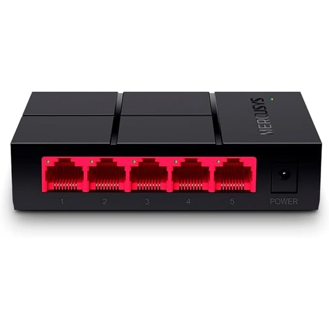 MERCUSYS MS105G - Switch Gigabit RJ45 de 5 portas, Ethernet LAN 10/100/1000 Mbps, Plug and Play