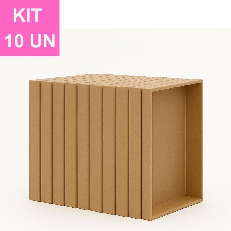 Kit 10 Bandejas em MDF Organizadoras Bandeja Montagem Cesta Kit Higiene Servir Café da Manhã 25x15x3