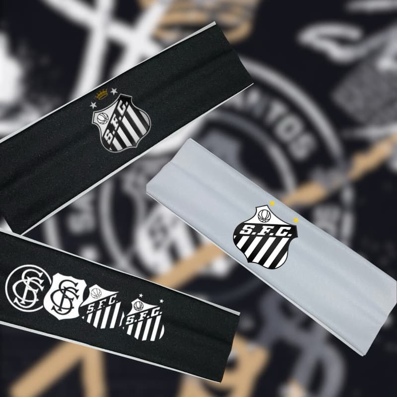 Faixa Testeira Santos - Tecido Leve e Estampa de Qualidade - Para Torcedores - Dia de Jogo - Respirável e Fácil Limpeza