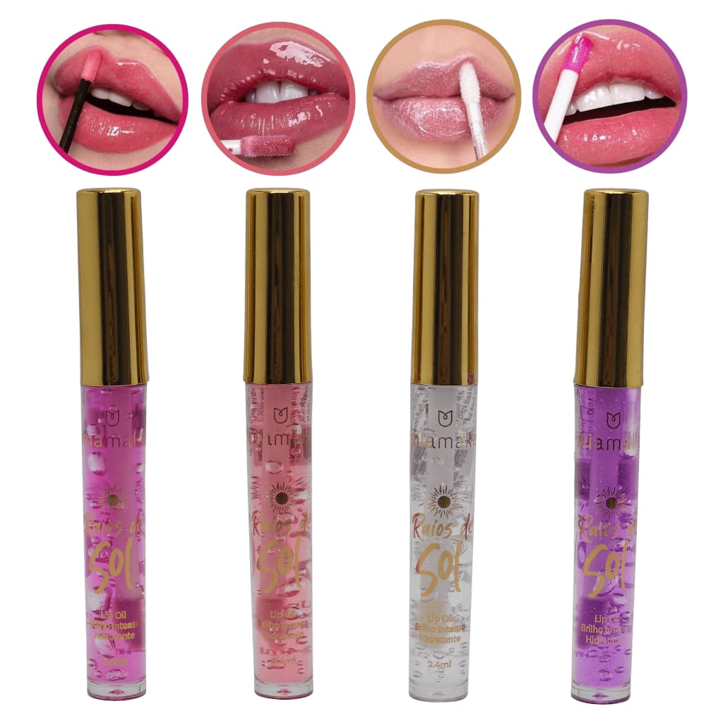 Gloss Lip Oil Mia Make Raios De Sol Hidratante com Brilho Intenso