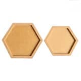 Kit 2 Bandejas Sextavada Em MDF Cru Decorativa Festa/Mesa posta/Cantinho do Café