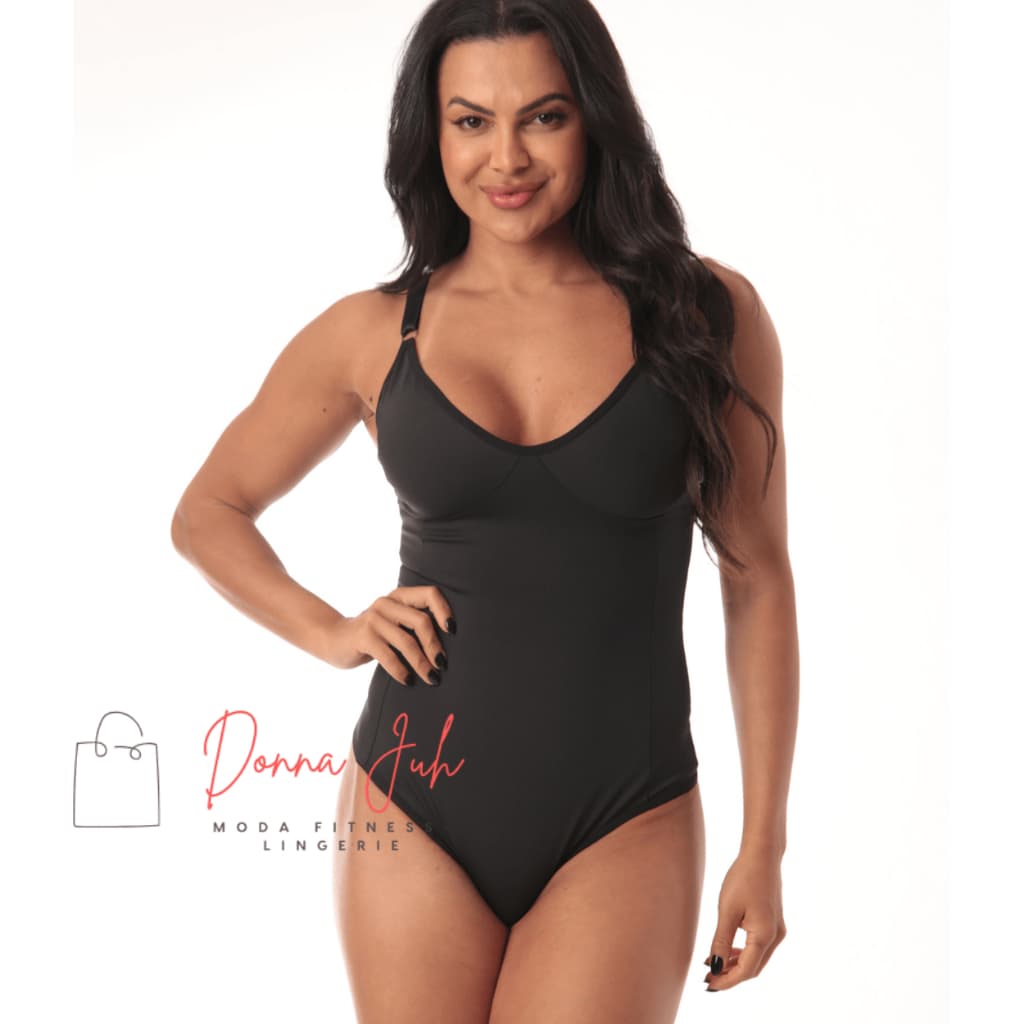 Modelador Cinta Body Compressão Reforçado Alças com Regulagem sem Bojo Feminino PP P M G GG 50 52