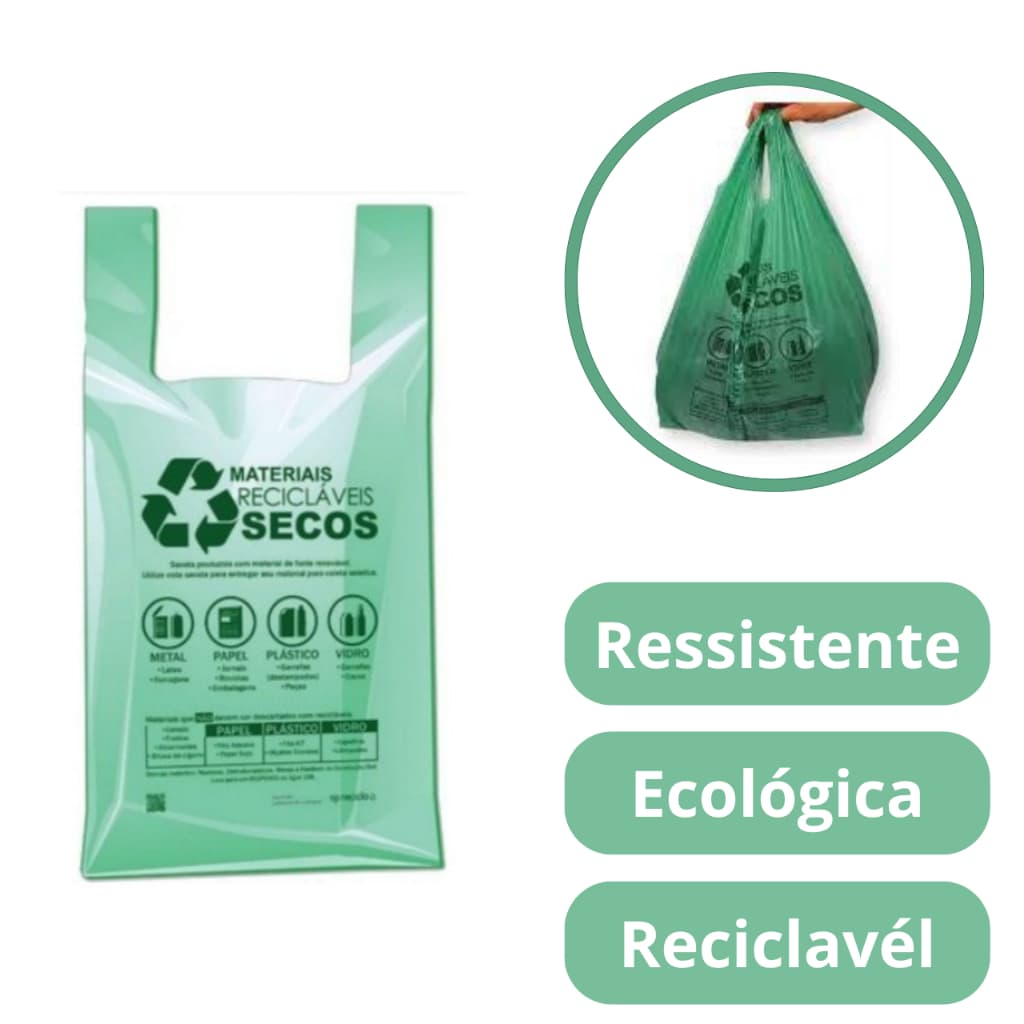 Sacola Impressa Prefeitura 30x40 Super Reforçada Resistente 100 a 500 Unidades