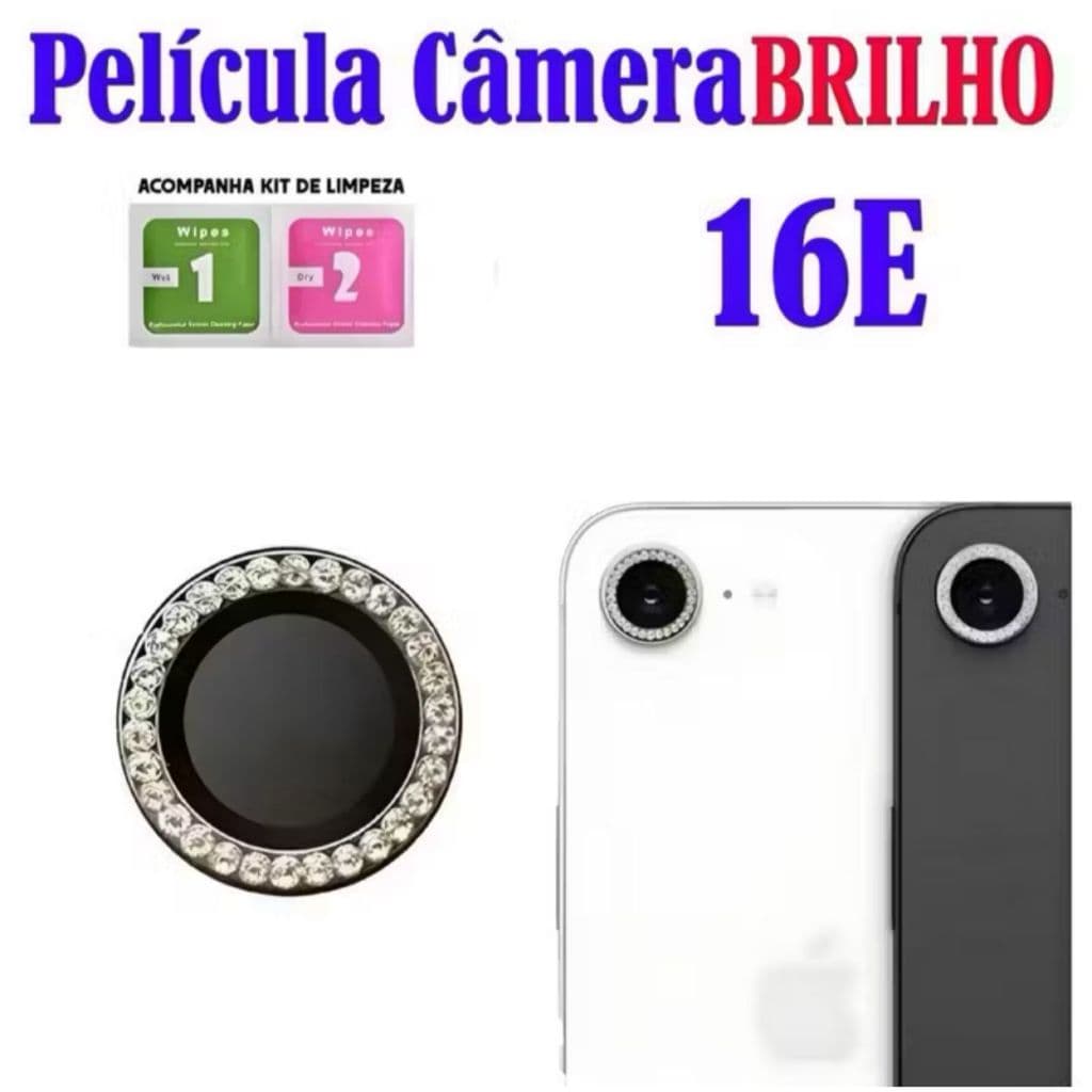Películas Lente Câmera Brilho brilhante Diamante Para iPhone 16E Iphone16E