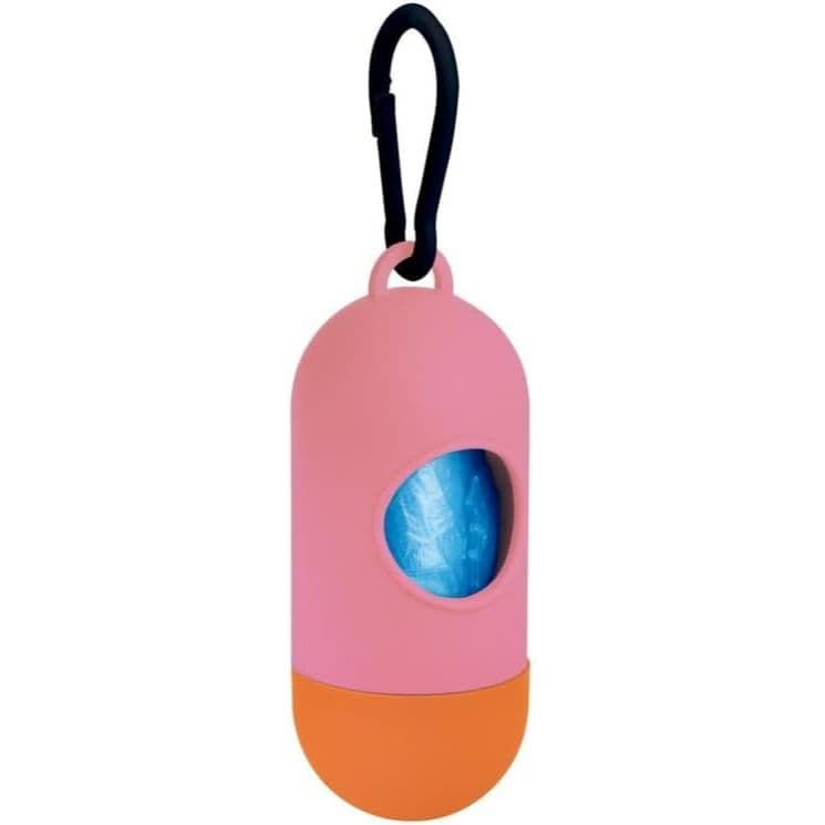 Porta Saquinho Higiênico Rosa – Prático para passeios com cães, fácil de usar e recarregar.