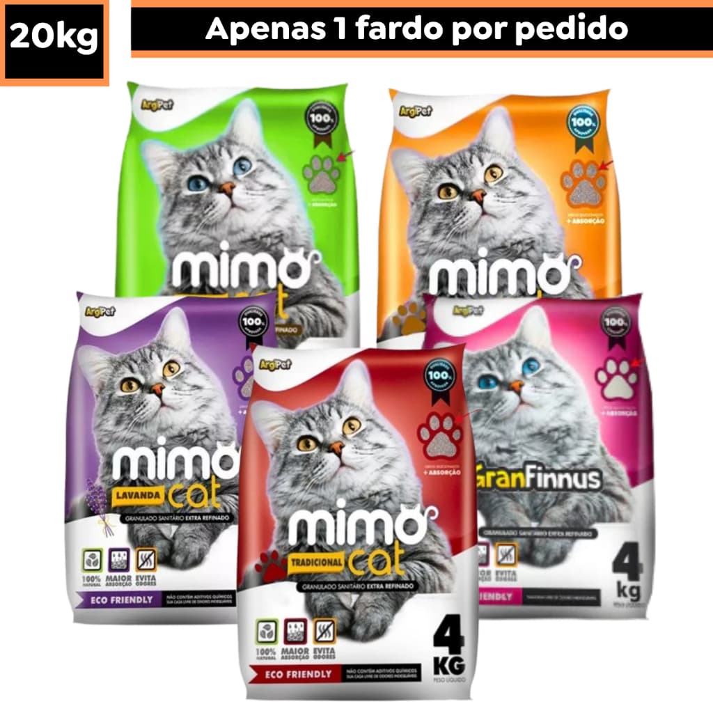 Kit 5 Granulado de Argila Higiênica de Gato Forma Torrões Areia para gato Perfumado Mimocat