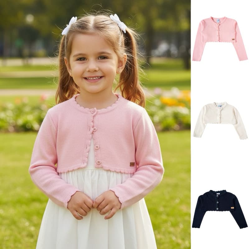 Bolero em Tricot Bebê Infantil Manga Longa P M G GG Tamanho 1 ao 10 Menina