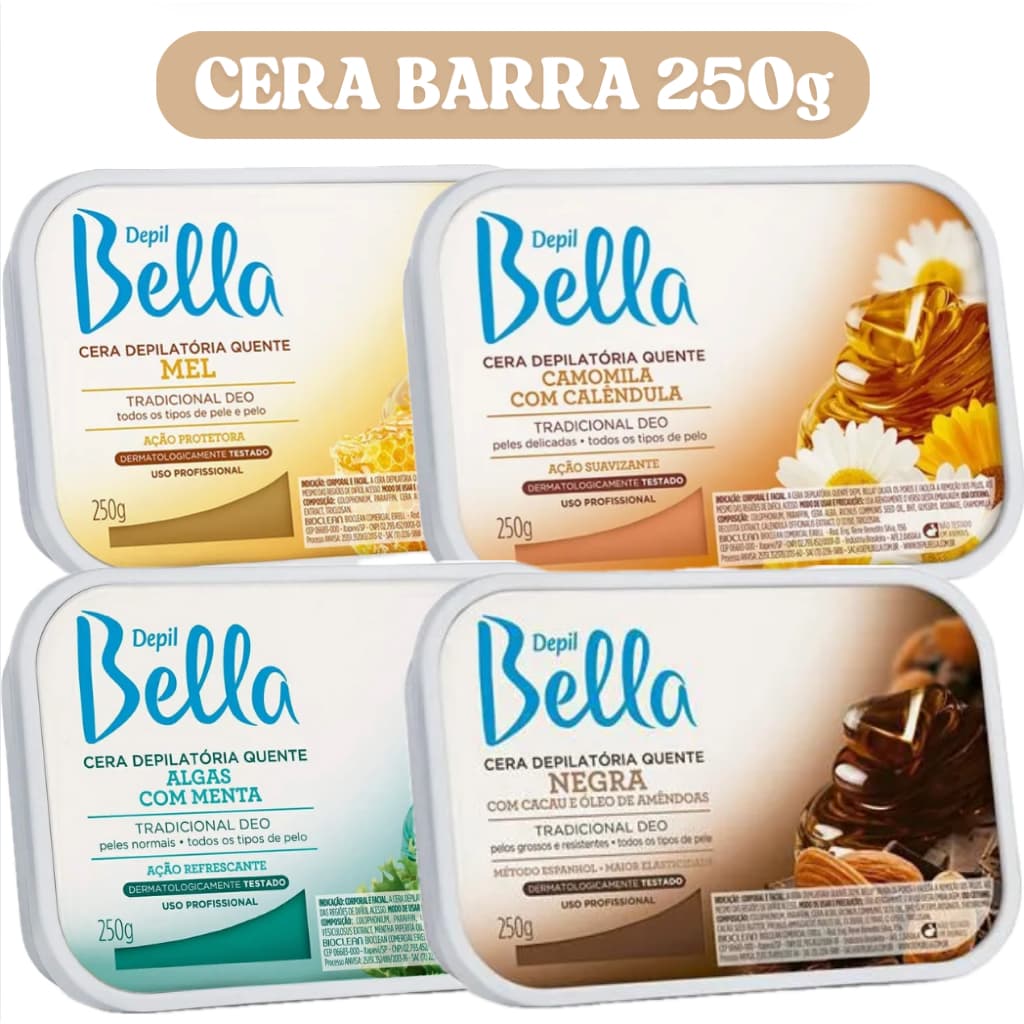 Cera Depilatória Quente 250g Em Barra DEPIL BELLA - Escolha o Seu