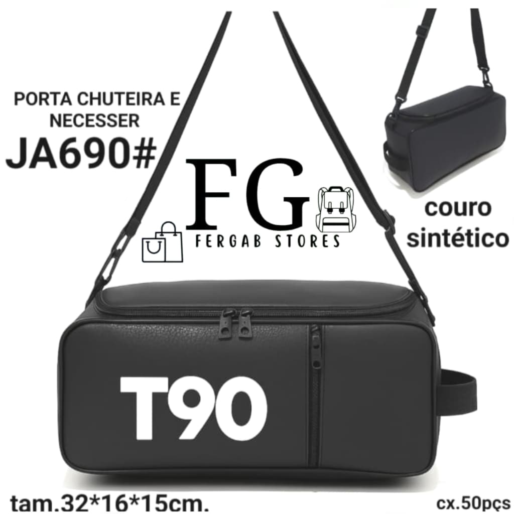 Bolsa Academia Esportes Porta Couro Tenis Sport Treino PRETA JA690